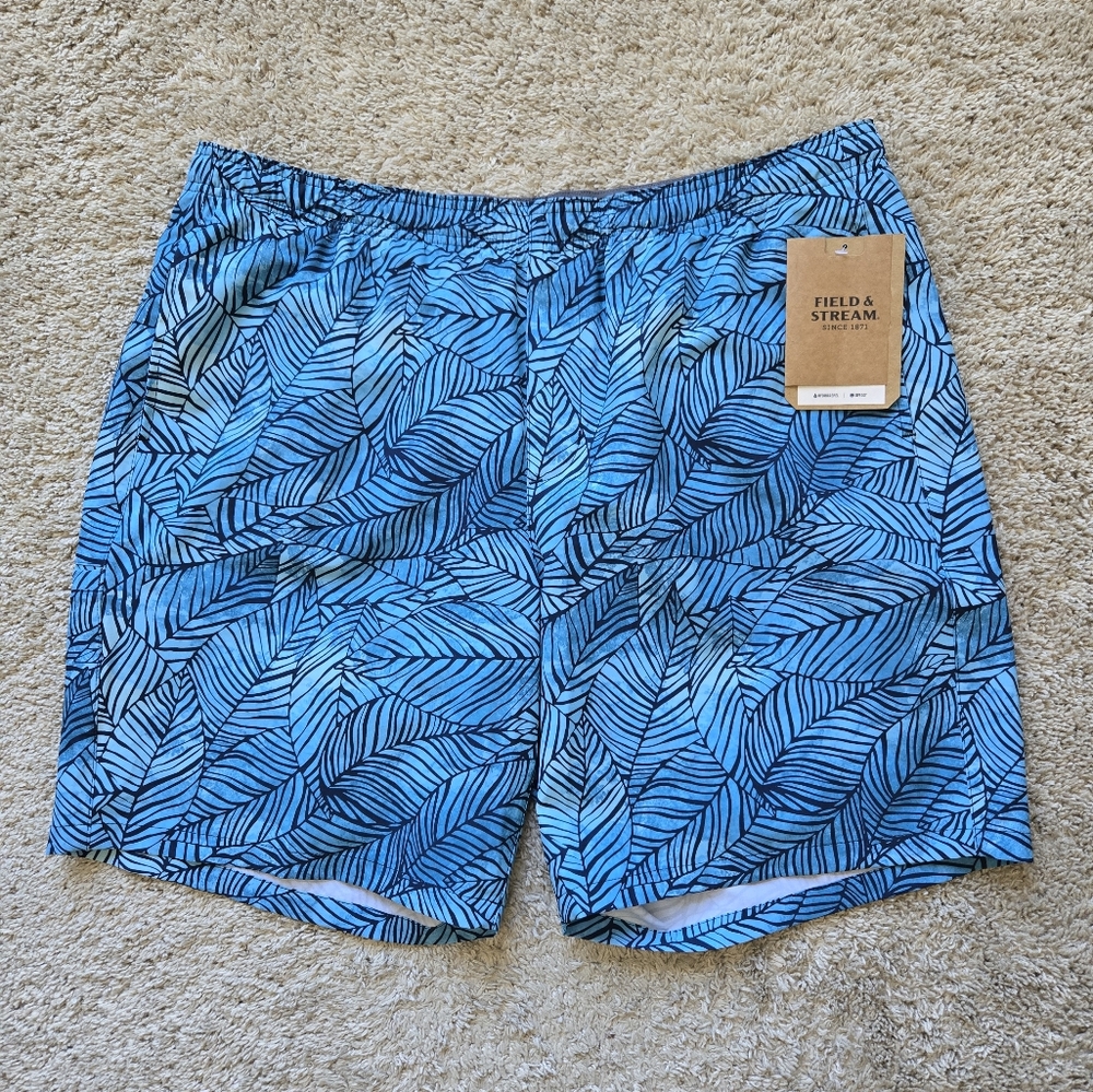 Field & Stream Palm Print Pull On Shorts Mens XL